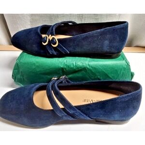 Bella‎ Vita Women's Davenport Mary Jane Flat double buckles suede upper 7Narrow